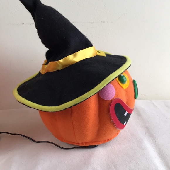 VTG Jack O Lantern Gemmy Michael’s LED light up silly face Witch hat Halloween - Picture 6 of 11